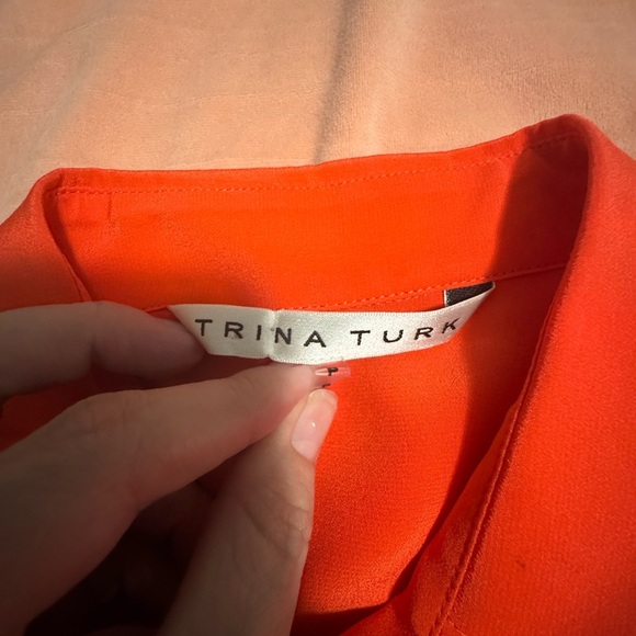 Trina Turk Bold Orange Blouse - Picture 2 of 6